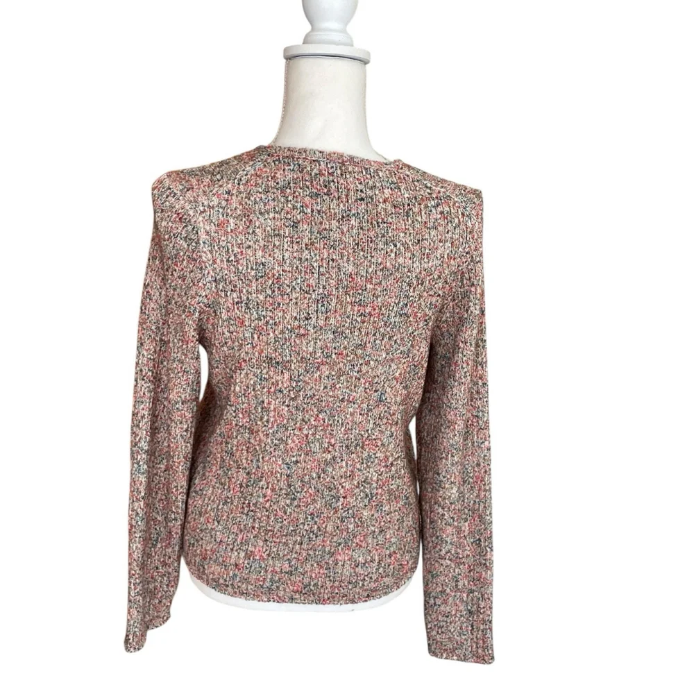 Madewell Marled Shrunken Ribbed Cardigan Sweater Size XL